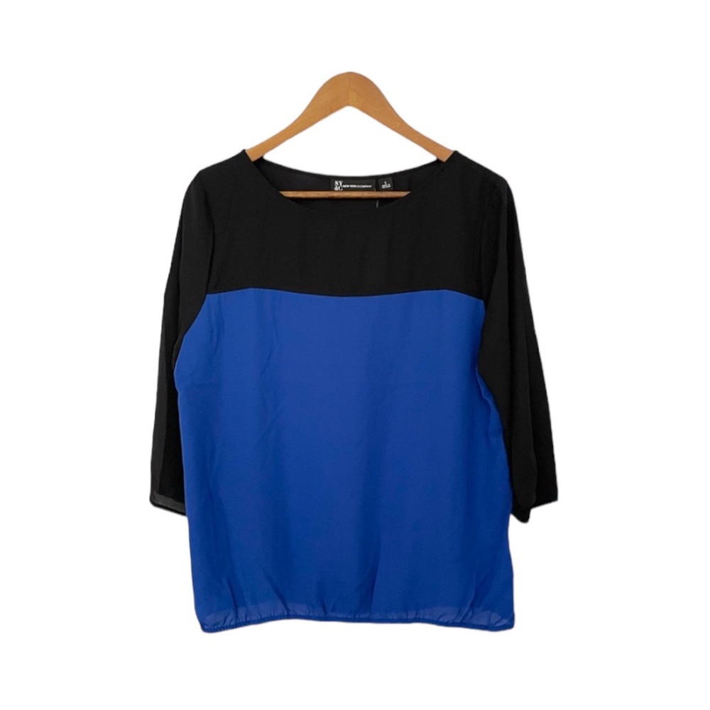 NWT NY&Co. blue and black blouse